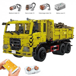 tech moc rc app three way dump truck bricks toys 17012
