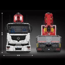 tech moc rc city large pneumatic crane truck bricks toy