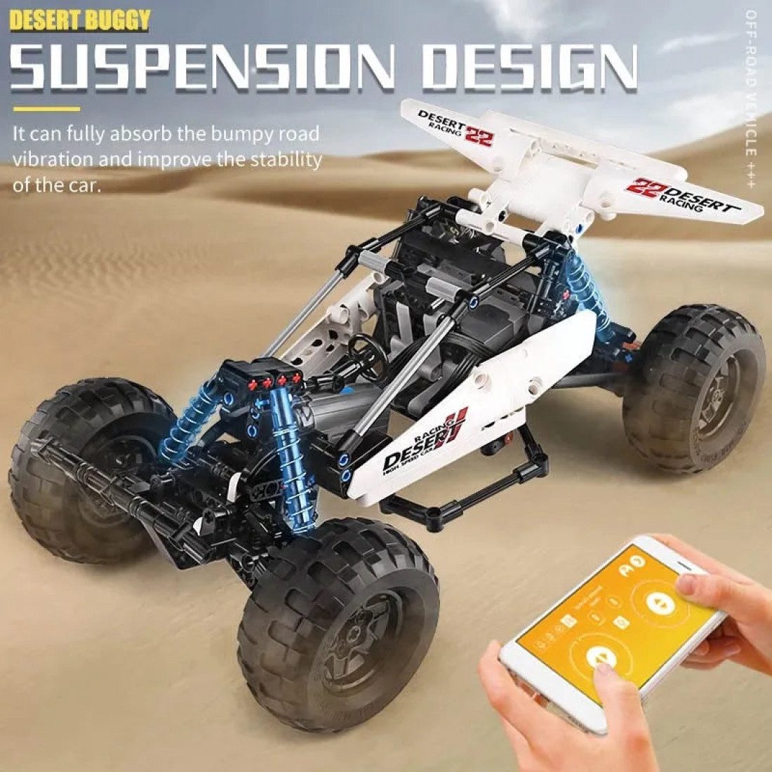 Desert Rc tech moc rc desert racing buggy truck bricks toy 18001 - tech-moc-rc ...
