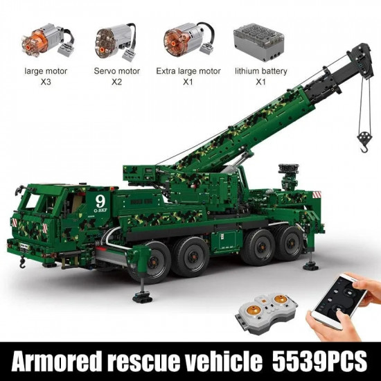 tech moc rc heavy truck armored recovery crane g-bkf bricks toy tech moc rc heavy truck armored recovery crane g-bkf bricks toy