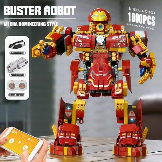tech moc rc motorized buster steel robot bricks toy 15039 tech moc rc motorized buster steel robot bricks toy 15039