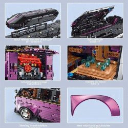 tech moc rc motorized camper bus van bricks toy t5022b