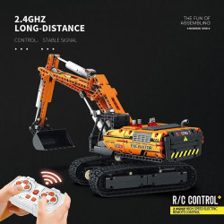 tech moc rc motorized excavator truck bricks toys