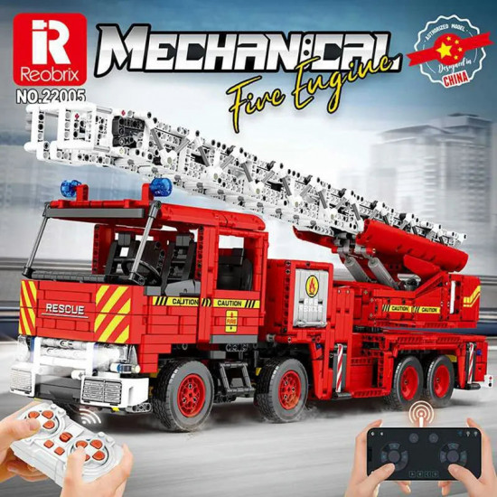tech moc rc motorized fire rescue truck bricks toy tech moc rc motorized fire rescue truck bricks toy