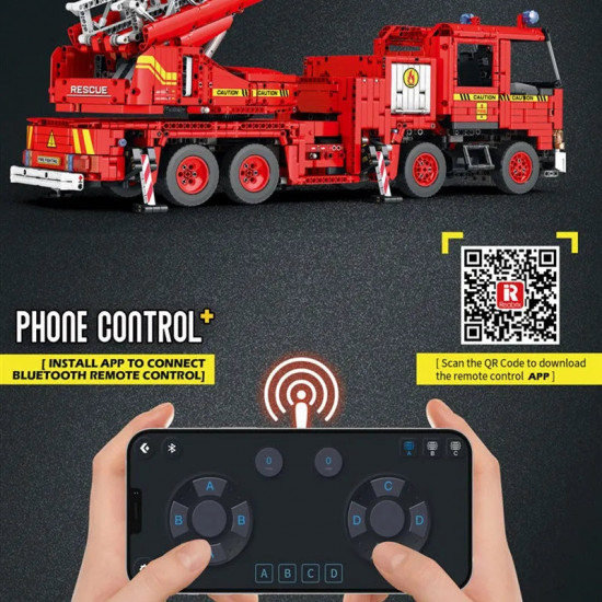 tech moc rc motorized fire rescue truck bricks toy tech moc rc motorized fire rescue truck bricks toy