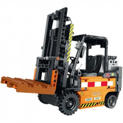 tech moc rc motorized forklift truck bricks toys 22002