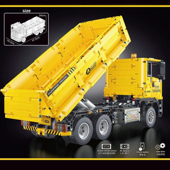 tech moc rc motorized heavy dump truck bricks toy t4006 tech moc rc motorized heavy dump truck bricks toy t4006