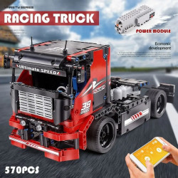 tech moc rc motorized race sports truck bricks toys 15002