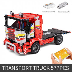 tech moc rc motorized transport truck bricks toy 15003