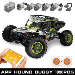tech moc rc off-road 4wd buggy truck bricks toys 18002