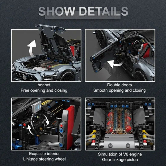 tech moc shadow amg gtr roadster racing car bricks toy 13123 tech moc shadow amg gtr roadster racing car bricks toy 13123