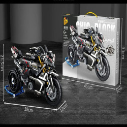tech moc suzuki b-king racing motorcycle bricks toy