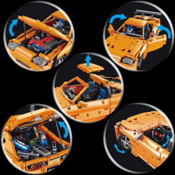 tech moc toyota supra a80 classic sports car bricks toy qc018