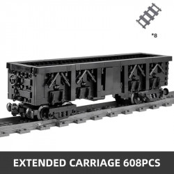 tech moc train car c70 extended carriage bricks toy