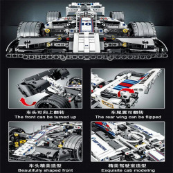 tech moc white alternate f1 racing car bricks toy 023004