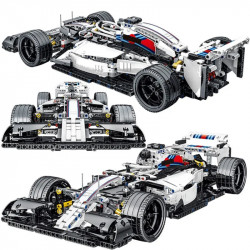 tech moc white alternate f1 racing car bricks toy 023004