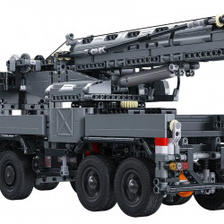 tech motorized military rescue vehicle crane truck bricks toy