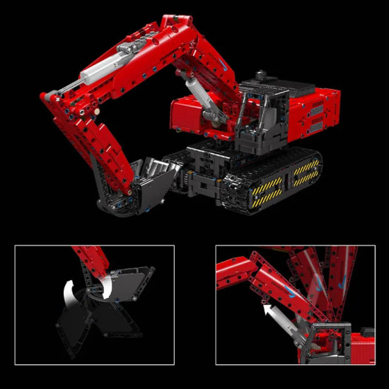 tech motorized moc red mechanical digger bricks toy tech motorized moc red mechanical digger bricks toy