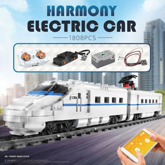 tech motorized railway rc high-speed crh2 train bricks toy tech motorized railway rc high-speed crh2 train bricks toy