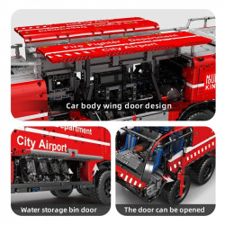 tech motorized rc pneumatic airport rescue truck bricks toy