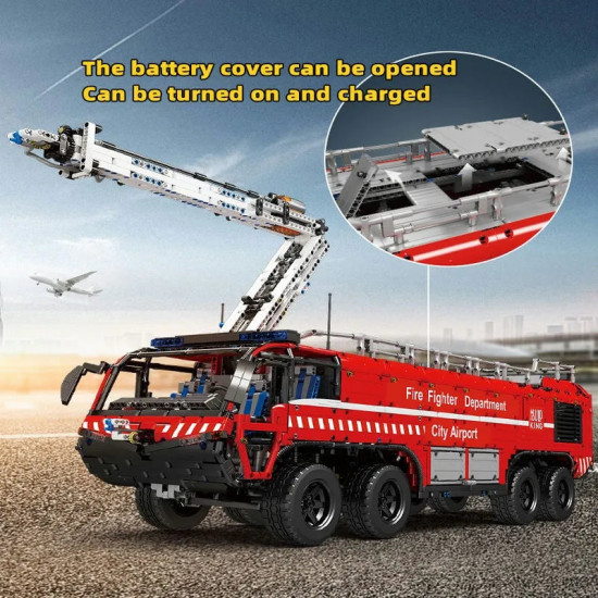 tech motorized rc pneumatic airport rescue truck bricks toy tech motorized rc pneumatic airport rescue truck bricks toy