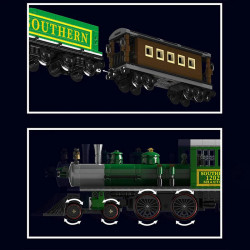 tech rc 4-4-0 steam locomotive rc train bricks toy