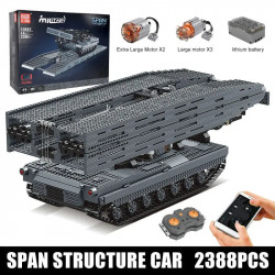 tech rc motorized armored bridge layer structure car bricks toy
