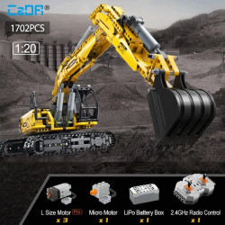 tech rc motorized functional excavator bricks toy