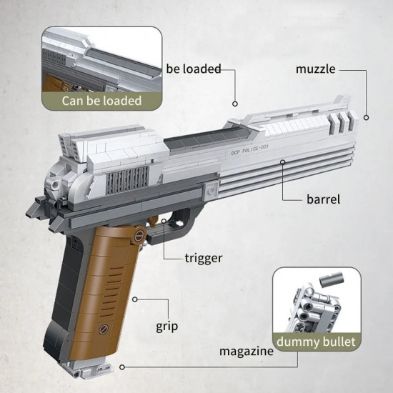 tech weapon moc beretta auto-9 pistol gun bricks toy tech weapon moc beretta auto-9 pistol gun bricks toy