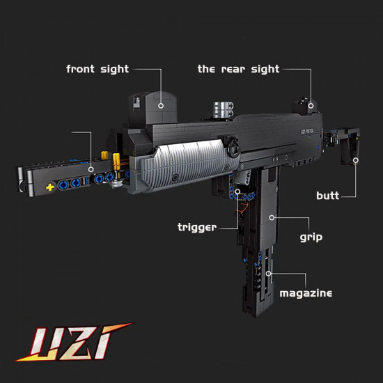 tech weapon moc uzi sub machine gun bricks toy tech weapon moc uzi sub machine gun bricks toy