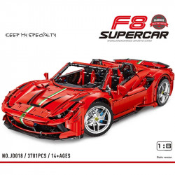 technic moc ferrari f8 racing sports car bricks toy