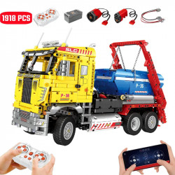 technical moc 22016 rc app skip loading truck bricks toys