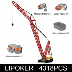 technical moc rc app city crawler crane bricks toy 17015