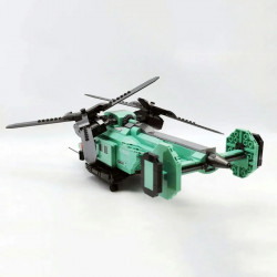 technical moc twin-rotor helicopter bricks toy 58008