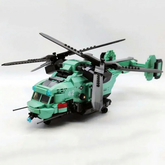 technical moc twin-rotor helicopter bricks toy 58008 technical moc twin-rotor helicopter bricks toy 58008