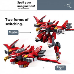 transformer mecha robot alpha hurricane flame bricks toy