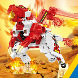transforming flaming war mecha robot bricks toys