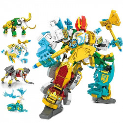 transforming mecha robot therion totems bricks toy