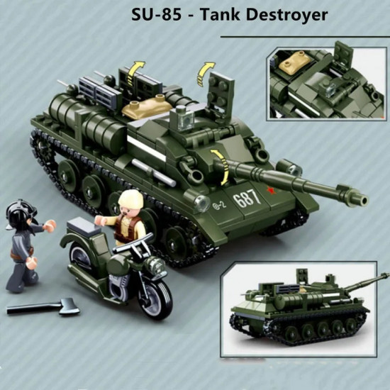 ww2 moc military su85 tank destroyer bricks toy ww2 moc military su85 tank destroyer bricks toy