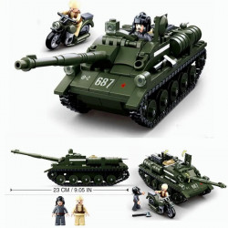 ww2 moc military su85 tank destroyer bricks toy